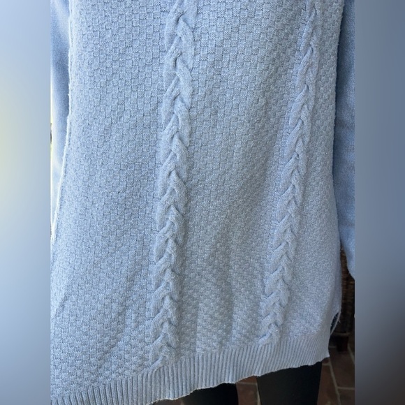 Joan Vass Sz L Blue Mist Long Sleeve Crew Neck Knit Women’s Sweater Pullover BN - Picture 3 of 9